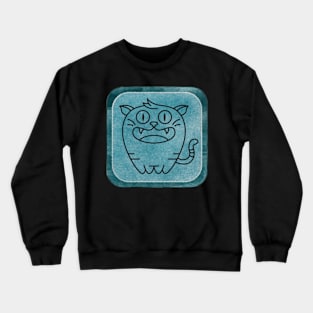 Funny Blue Halloween Cat Crewneck Sweatshirt